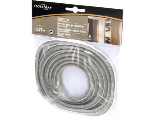 Storemax Basic stofstrip rechthoek kunststof grijs 275x19,3x1cm