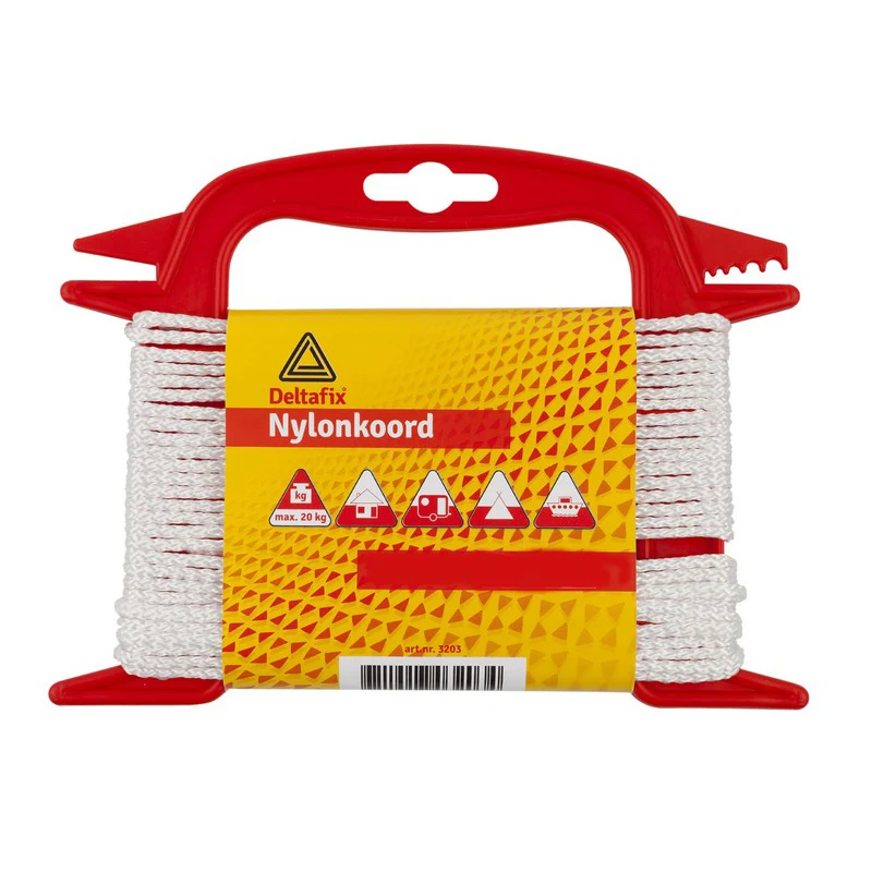 Deltafix nylon koord wit 6mm 20m
