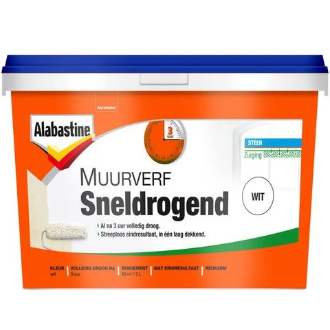 Alabastine muurverf sneldrogend mat wit 5L