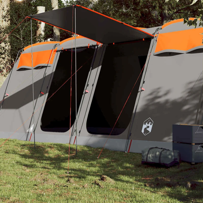 Tent – Familietent – Kampeertent – Tunneltent – Outdoor Tent – Waterdicht Polyester – Geschikt voor 10 Personen – Met Zonnekap