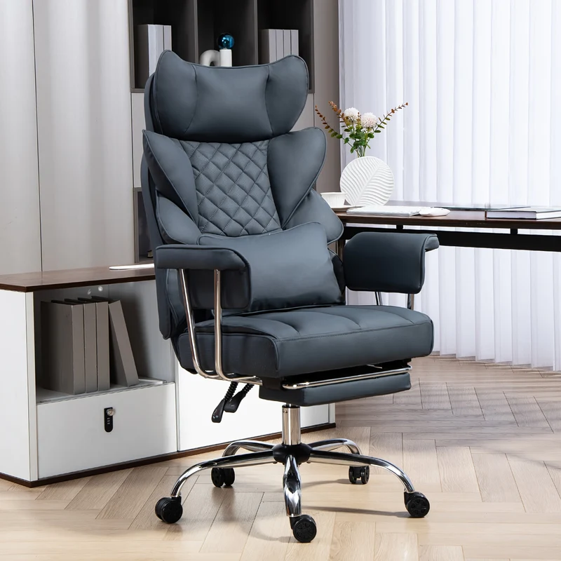 Ergonomische Bureaustoel – Gamestoel - Comfortabele Bureaustoel – Stevige Bureaustoel – Verstelbare Bureaustoel – Metalen Frame – Lendensteun - Zwart