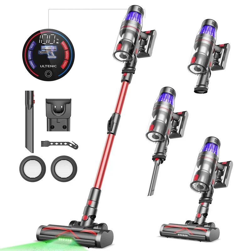 Snoerloze Stofzuiger – Draadloze Stofzuiger – Steelstofzuiger – Accu Stofzuiger – 550W Motor – 60 Minuten Gebruik
