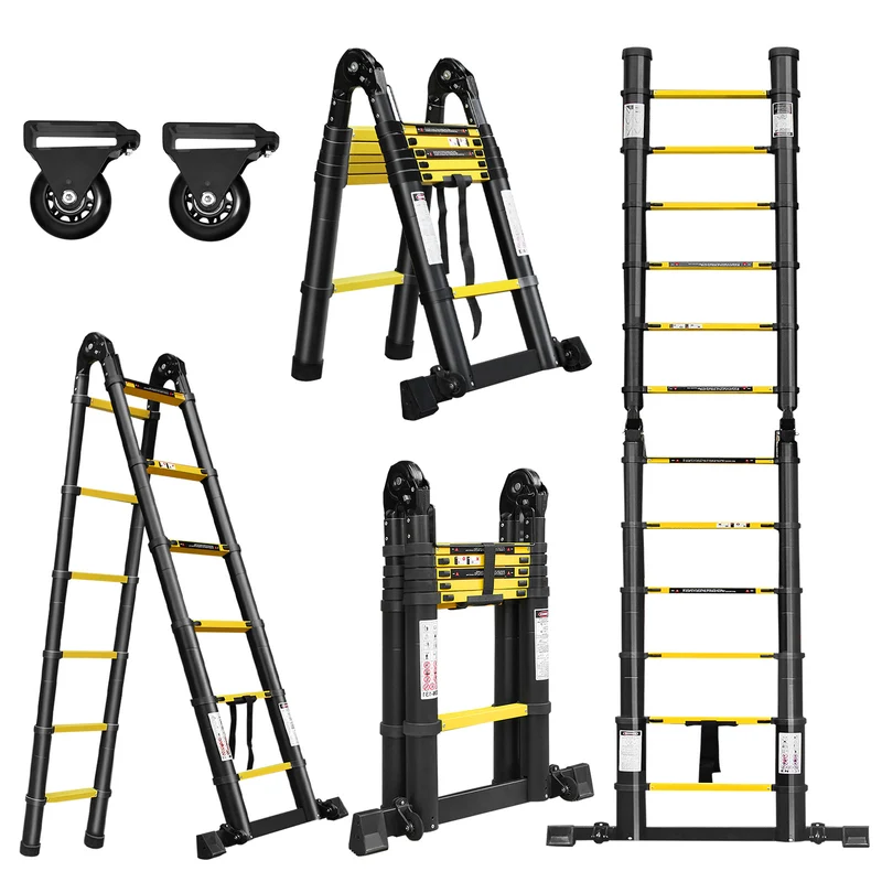 Telescopische Ladder – Uitschuifbare Ladder – Opvouwbare Ladder – Anti-Slip Ladder – Aluminium Ladder – Maximaal 150 kg Draagkracht – Compact & Lichtgewicht