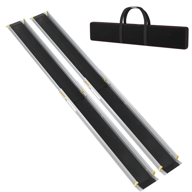 Wheelchair Ramp Telescopic Ramps Telescopic Rail Door Threshold Aluminum Threshold Ramp Wheelchair Ramp Door Threshold Ramp Load Capacity 300 Kg, Silver