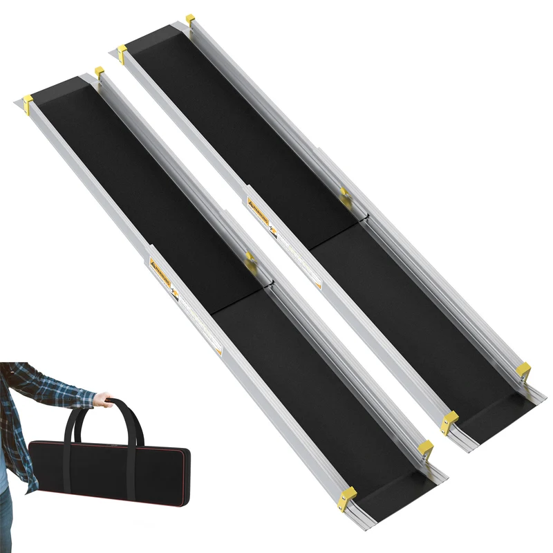 Wheelchair Ramp Telescopic Ramps Telescopic Rail Door Threshold Aluminum Threshold Ramp Wheelchair Ramp Door Threshold Ramp Load Capacity 300 Kg, Silver