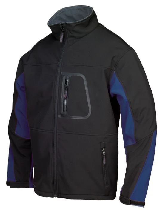 Busters Comfort softshell jack zwart/blauw XL