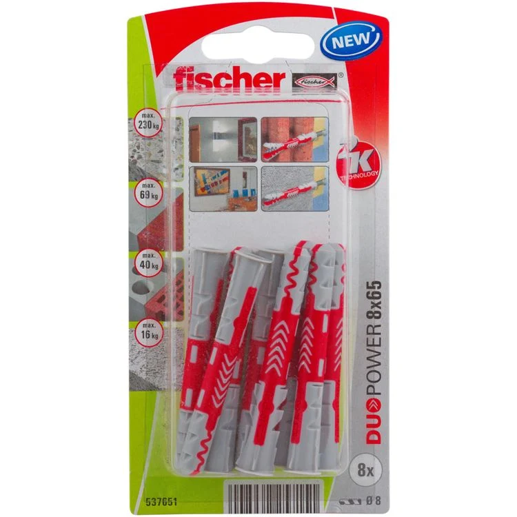 Fischer DuoPower universeelplug nylon 8x65mm 8st