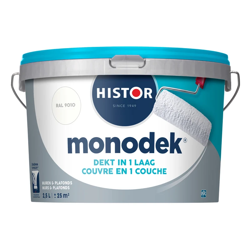 Histor Monodek muurverf mat RAL9010 gebroken wit 2,5L