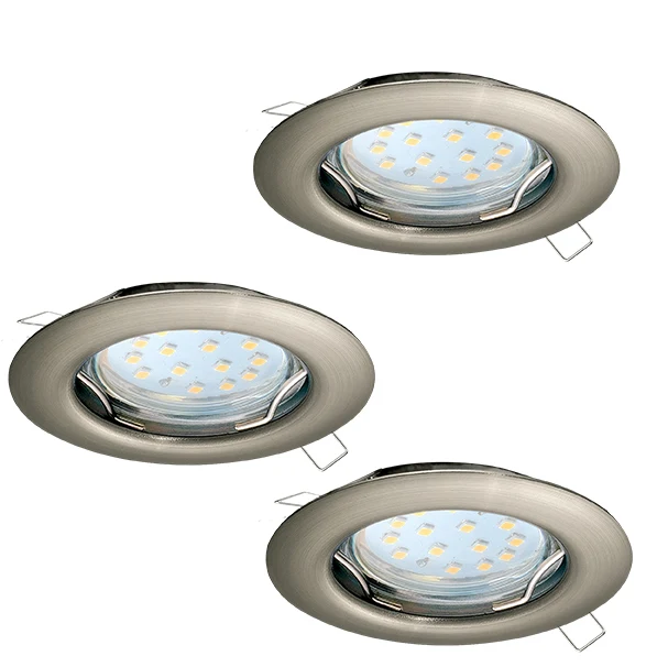 Eglo Peneto LED inbouwspot ⌀7,8cm nikkel-mat staal 3 stuks