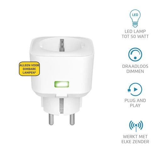 Klik Aan Klik Uit Startlijn opbouw stekkerdimmer 70167 wit 200W