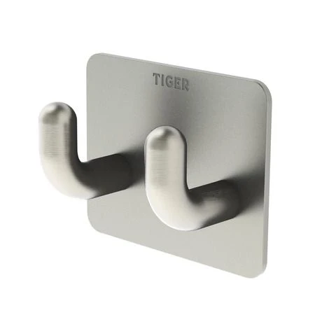 Tiger Hooks Pinky haak RVS geborsteld dubbel rechthoek