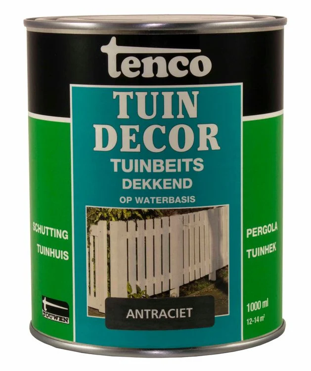 Tenco Tuindecor tuinbeits zijdemat antraciet 1L