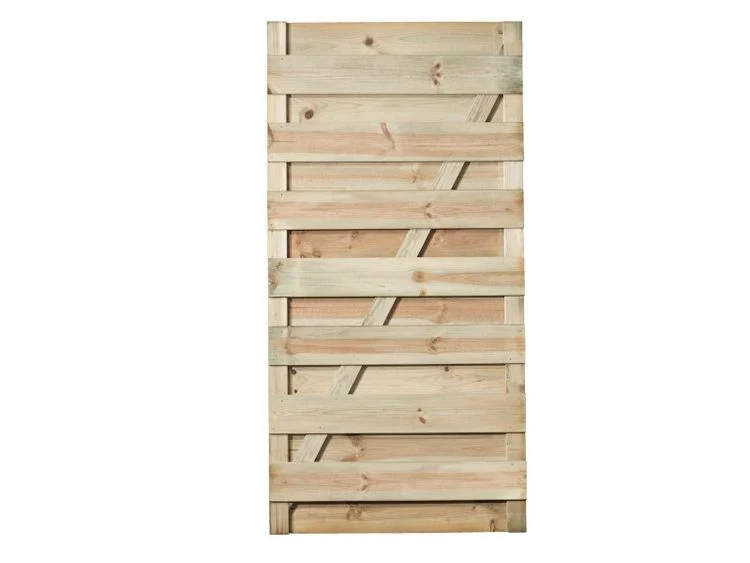 Tuindeur recht Hasselt horizontaal naaldhout 90x180cm