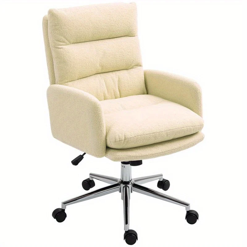 Ergonomische Bureaustoel – Kantoorstoel – Werkstoel – Draaistoel – Bureaustoel Met Armleuning – Verstelbare Hoogte – 360° Draaibare Zitting – Stevige PU Bekleding – Comfortabele Armsteunen