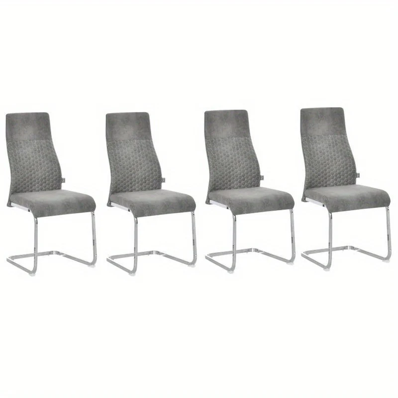 Velvet Eetkamerstoelen – Fluwelen Stoelen – Design Stoelen – Comfortabele Stoelen – Eetkamerstoelen Set Vier – Stevig Stalen Frame – Zachte Velvet Bekleding – 45x61x98 cm – Modern Design