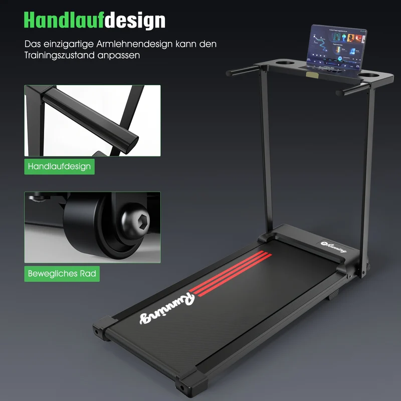 Loopband – Vouwbare Looptrainer – Hardloopband – Fitnessband – Joggingmachine – 2-in-1 Vouwbaar Design – Stille 2.0HP Motor & LED Display