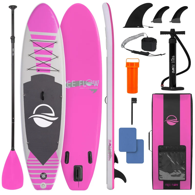 Opblaasbare Paddleboard – SUP Board – Stand Up Paddle – Zwemboard – Surfplank – Roze – Extra Breed 81 cm – Duurzaam PVC Drop Stitch