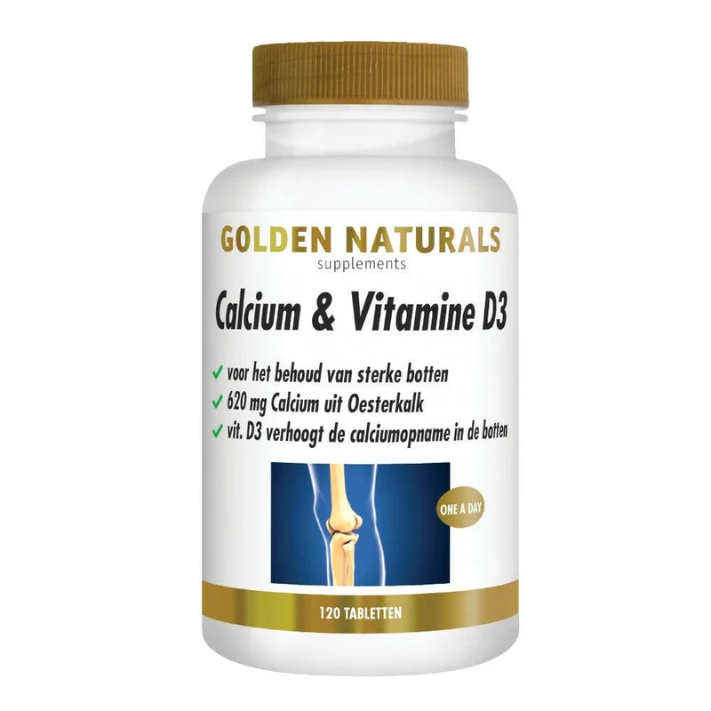 Golden Naturals Calcium & Vitamine d3 (120 tabletten)