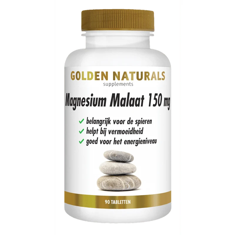 Golden Naturals Magnesium Malaat 150 mg (90 & 180 tabletten)