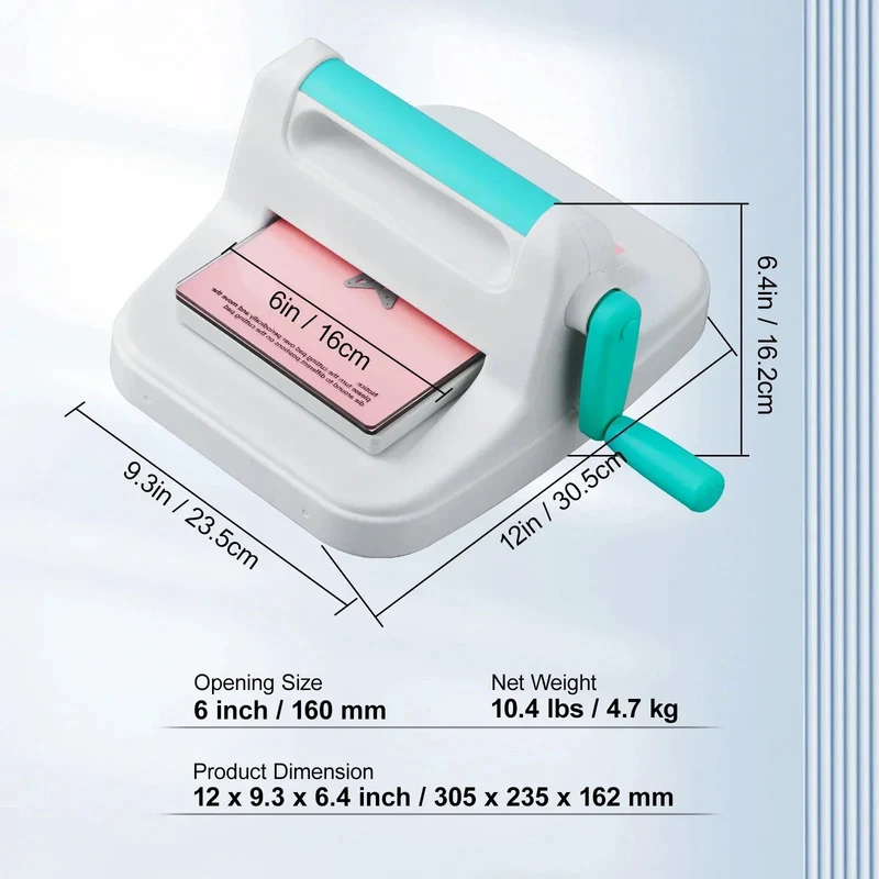 Stansmachine - Handmatige Embossing- en Snijmachine – 6 inch – DIY Scrapbooking & Kaarten Maken – Mini Stansmachine voor Papier, Leer & Stof – Inclusief Starter Kit