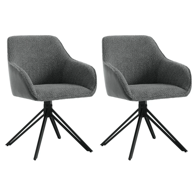 Draaistoelen – Eetkamerstoelen – Bureaustoelen – Comfortabele Stoelen – 360 Graden Draaifunctie – Bouclé En Corduroy – Max 150 Kg Draagkracht