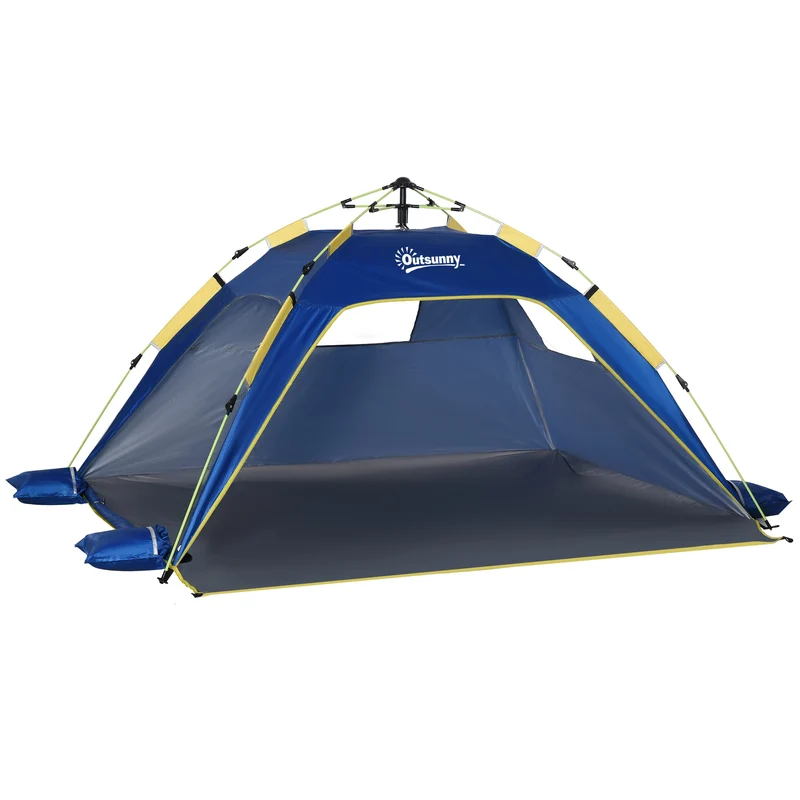 Pop-up Strandtent – 220x173x120 cm – Donkerblauw – Voor 2 Personen – Met Automatisch Vouwsysteem