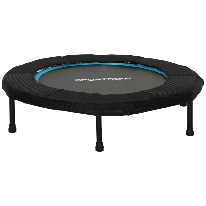 Fitness - Trampoline - Vouwbaar - Steel - Frame - Oefeningen-Buik - Cardio - Training - Ø-102-cm - Veiligheidsmat - Max-100-kg - Blauw
