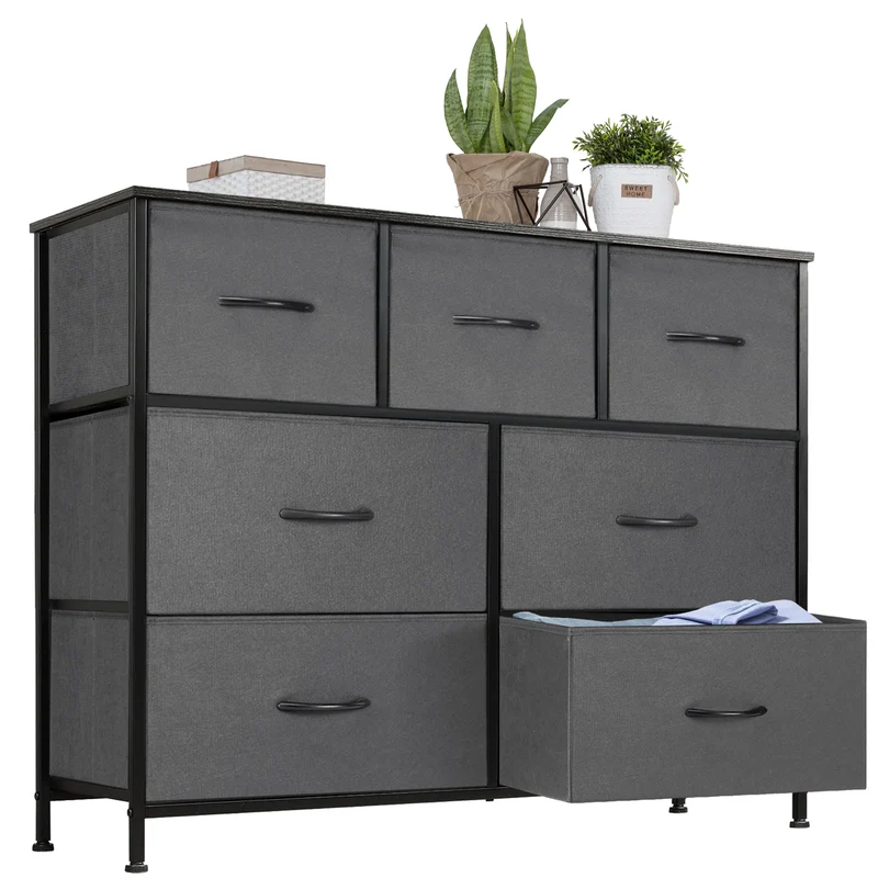 Ladekast - Ladenkastje - Multifunctionele 7-Lades Kast - voor Slaapkamer en Woonkamer - Minimalistisch - Ruim - en Duurzaam - Organisator - voor Kleding en Opslag - Duurzaam en Veilig - Grijs