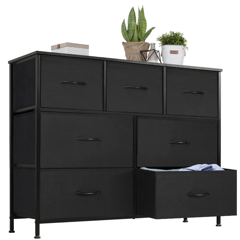 Ladekast - Ladenkastje - Multifunctionele 7-Lades Kast - voor Slaapkamer en Woonkamer - Minimalistisch - Ruim - en Duurzaam - Organisator - voor Kleding en Opslag - Duurzaam en Veilig - Zwart