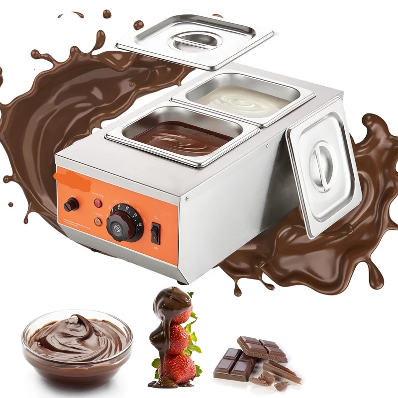 Chocolade Smelter - Chocolade Fondue - Smelt Chocolade - Chocoladesmeltkroes - Elektrische Chocoladesmelter - 2 Tanks - 17 lb - Chocolade Verwarmen & Tempereren