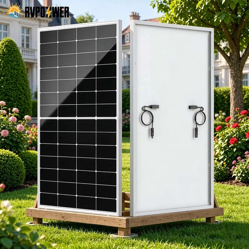 300W zonnepanelen N-type monocristallijn 25% hoog rendement voor camper, huis, garage, dakterras, appartement, balkon, tuin, buiten, off-grid