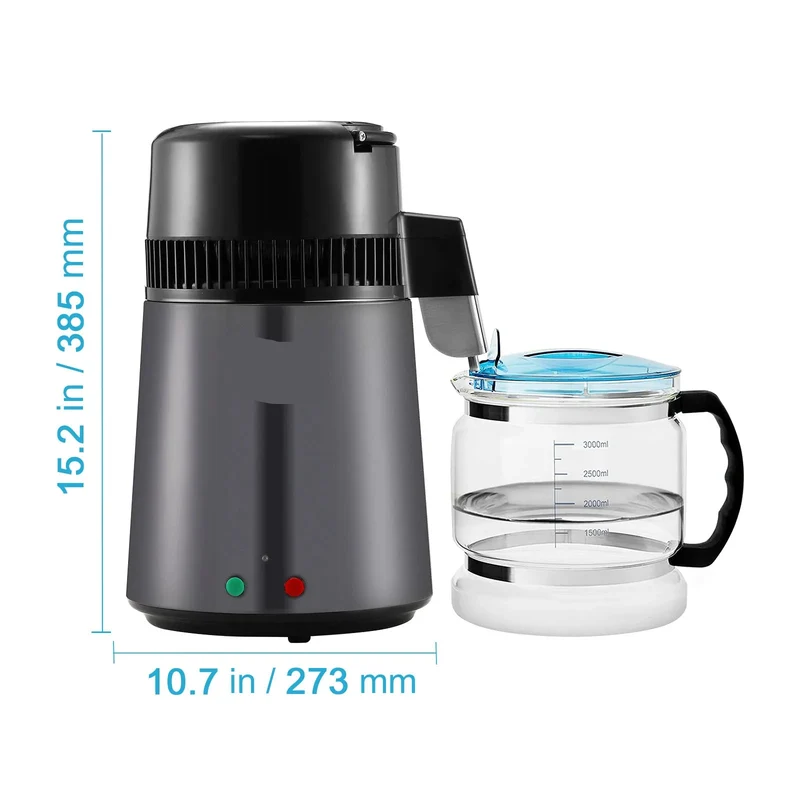 Destilleerapparaat - Water Destilleerapparaat - Waterdispenser - Waterdistilleerder - 4L - Krachtige 750W Waterzuiveraar voor Thuisgebruik - Roestvrij staal