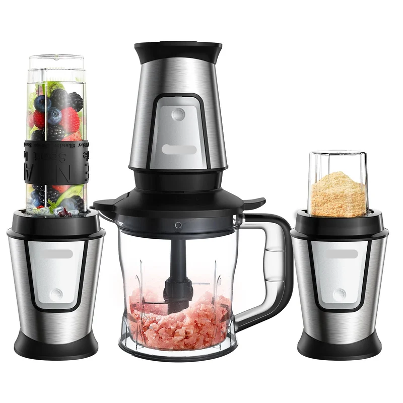3-in-1 Multifunctionele Foodprocessor - Blender - Nutribullet - Smoothie Maker - Hakmolen - Droogmolen - 700W