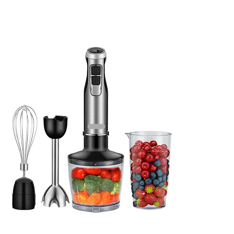 4-in-1 Krachtige Staafmixer – Staafmixer set - Blender - Hakmolen & Smoothiebeker - 1200W - Hand Blender