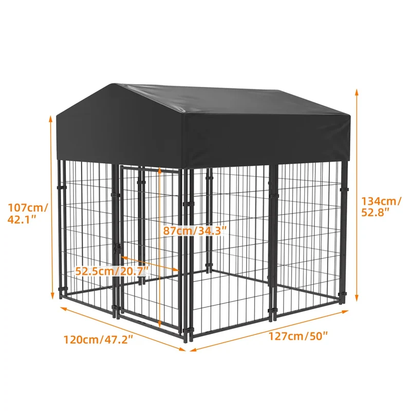 Hondenkennel - 64.9” - Hondenkooi - Heavy Duty Hondenkennel - Pet Gecamoufleerde - Draadkooi - Grote Dierenkooi - Buiten Binnen - Waterdichte Oxford Stof - Extra Klein - Gegalvaniseerde Metalen