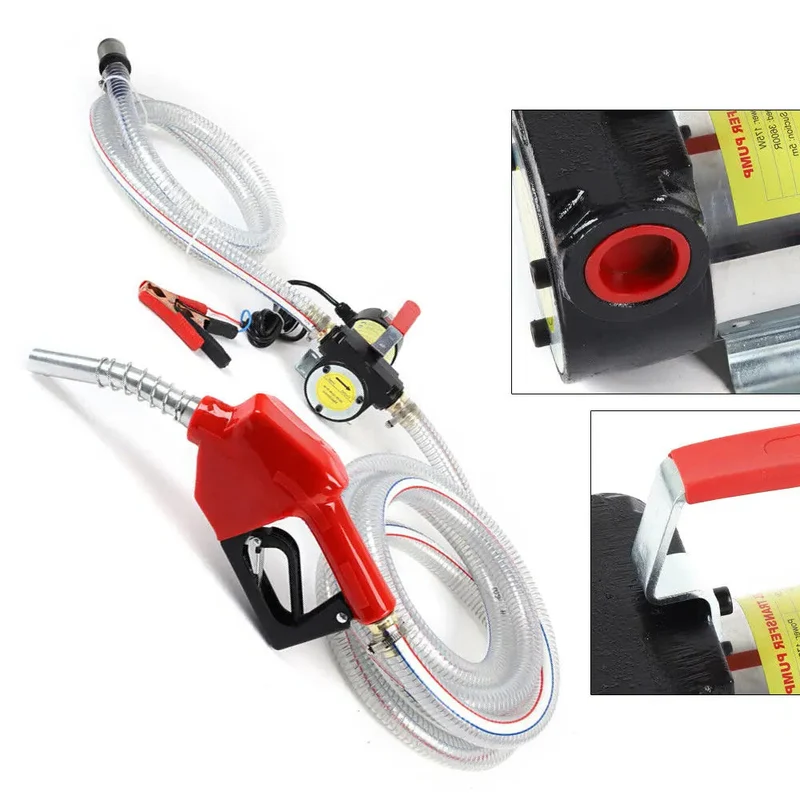 Elektrische Pomp - Brandstofpomp elektrisch - Tankpistool - Dieselpomp - Brandstofpompen - 230V/12V - 50L/Min - Diesel Elektrische Pomp - Zelfaanzuigende Brandstofpomp met Hoge Vermogen en Tankpistool
