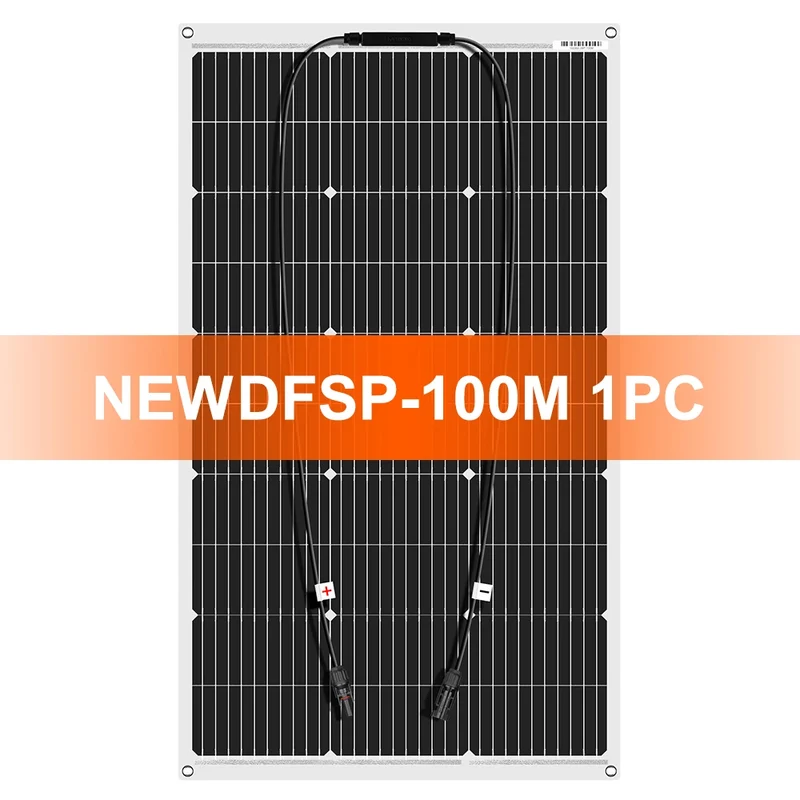 Zonnepanelen - Monokristallijne Zonnepaneel - Draagbaar Zonnepaneel - Flexibele - 100W - 18V - Waterdichte Monokristallijne Zonnepaneel Camping RV Thuis Opladen 12V