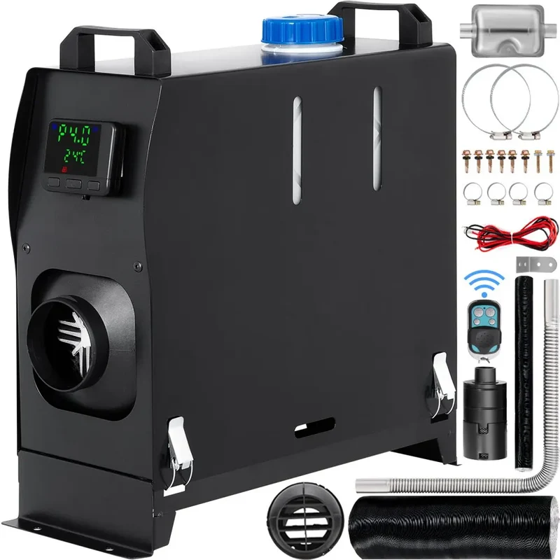Diesel Kachel - Verwarming - Diesel Kachel - 12V - 8KW - Luchtverwarmer met Afstandsbediening & LCD Schakelaar – Stil Verwarmingssysteem voor Auto, Camper, Boot of Vrachtwagen