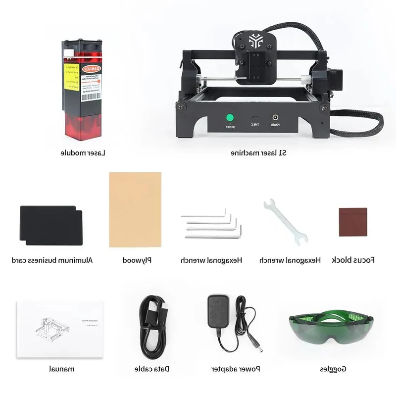 Laser Graveermachine - Laser Cutter - Laser Engraver - Graveerset - Laser Snijmachine - Graveerpen - Mini - Draagbare - 2.5 W - voor Graveren van Logo’s op Hout, Metaal, Acryl, Glas & Leer