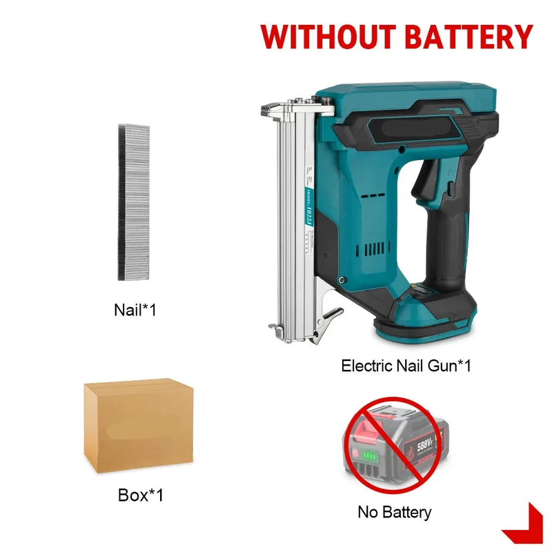 Spijkerpistool - Accu Tacker - Elektrische Tackers - Nagelpistool - Draadloos - 1022J - Nietpistool - Draadloze Spijkernagelmachine Niet Inbegrepen Accu Houtbewerkingsgereedscha - Zonder batterij