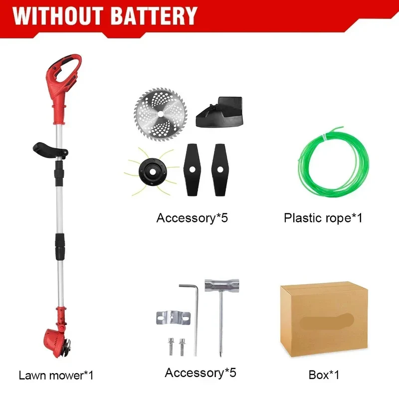 Grastrimmers - Met Accu - Snoeischaar - Onkruidborstel Electrisch - Snijder - 10 inch - 18V Batterij - 36000RPM - Tuingereedschap - Vouwbaar - Verstelbaar Handvat - Zonder Accu