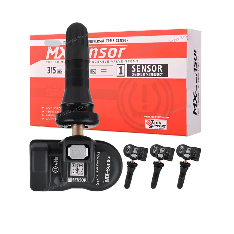 2-in-1 TPMS Sensoren - Bandenspanningsmeter - Bandenspanning - 315MHz + 433MHz - 4 Stuks – Compatibel met Meerdere Diagnoseapparaten