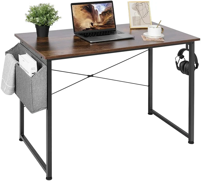 100Cm/120Cm Simple Computer PC Laptop Desk Office Desk Wooden with Storage Bag Home Office Table