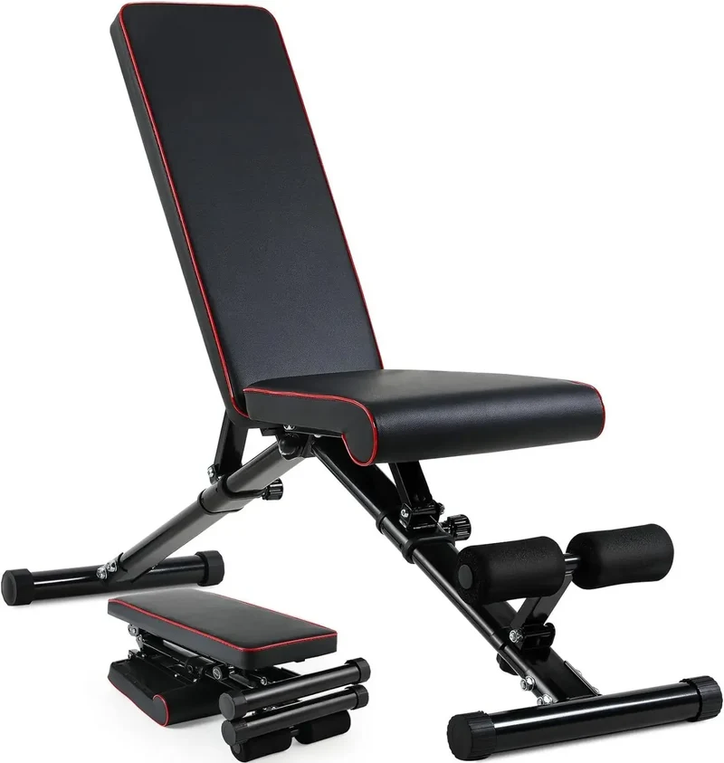 Foldable Weight Bench Adjustable Strength Training Bench for Full Body Workout with Fast Folding,Basic Weight Bench for Home Gym