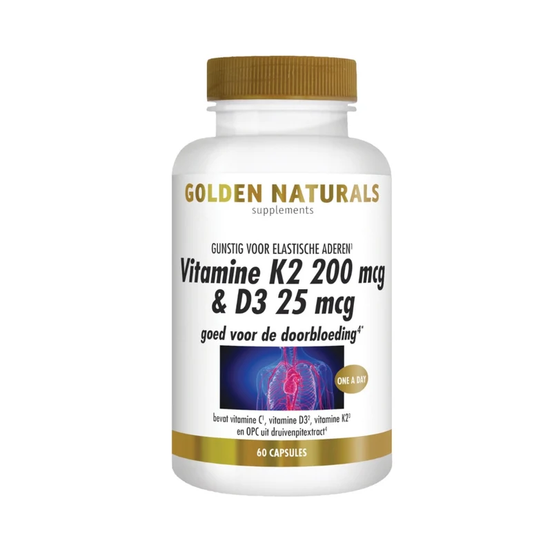Golden Naturals Vitamine K2 MK-7 200 mcg & D3 25 mcg