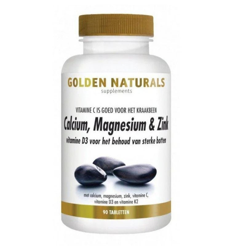 Golden Naturals Calcium, Magnesium & Zink (90 tabletten)