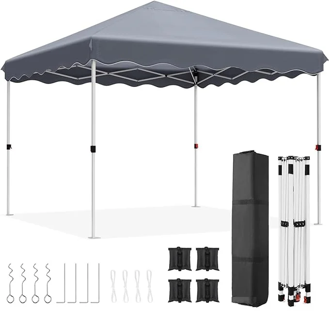 Partytent - Tent - Gazebo - Paviljoen - Opvouwbare - 3x3M - Inclusief Draagtas & 4 Zandzakken – Weerbestendige Partytent voor Buiten - Grijs