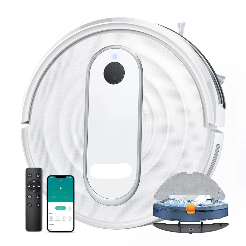 Robotstofzuiger - Stofzuiger - Dweilrobot - Vacuum Cleaner - Robotstofzuiger met Dweilfunctie - Dweilsysteem - 4500PA Zuigkracht – Slimme App-Bediening – Geplande Navigatie – Tapijt- en Vloerreiniging