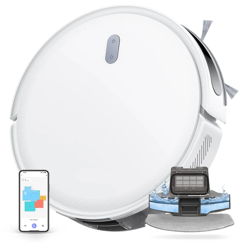 Robotstofzuiger - Stofzuiger - Dweilrobot - Vacuum Cleaner - Robotstofzuiger met Dweilfunctie - 6500PA – LiDAR Navigatie – Slimme Appbediening en Geplande Reiniging