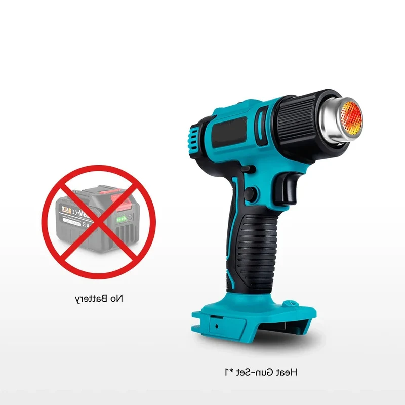 Heteluchtpistool - Verfafbrander – Heatgun - Heteluchtpistool - Draadloos - 2500W - 18V - 50-550°C Instelbaar – LED Temperatuurdisplay – 2 Warmtestanden – Zonder Batterij en Accessoires